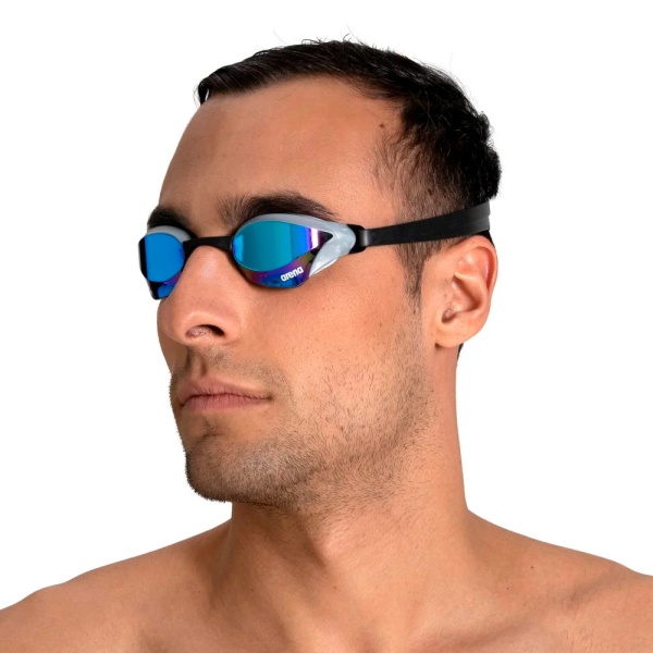 Очки для плавания Arena Cobra Core Swipe Mirror 003251-600, голубые линзы, черный/серый