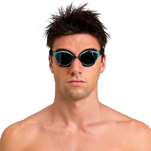 Очки для плавания Arena Air-Bold Swipe 004714-105, черные линзы, зеленый/черный