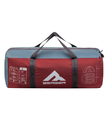 Палатка туристическая Berger Travel Woods 3 BTW243T-01. 3-местная, серо-зеленый