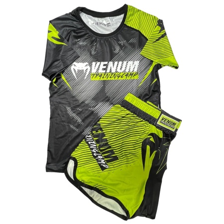 Рашгард 2 в 1 для MMA Venum 1308, рашгард/шорты, зеленый, разм. 22
