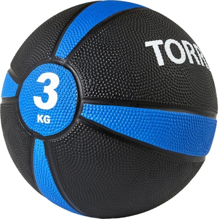 Медицинбол Torres AL00223, 3 кг, диам. 21.9 см, резина, черный/синий