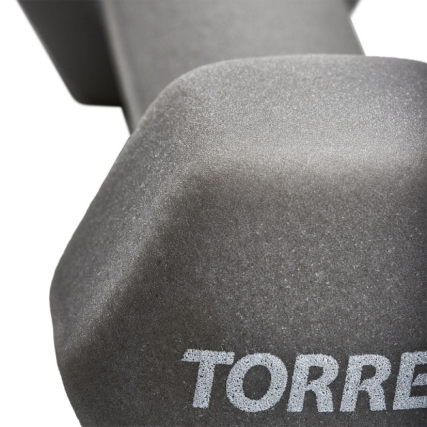 Гантель цельнолитая Torres PL550115, неопрен, 1.5 кг, серый
