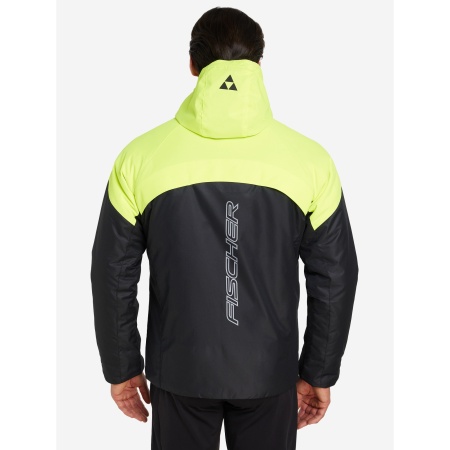 Куртка лыжника Fischer GR8227-100, мужская, черный/салатовый