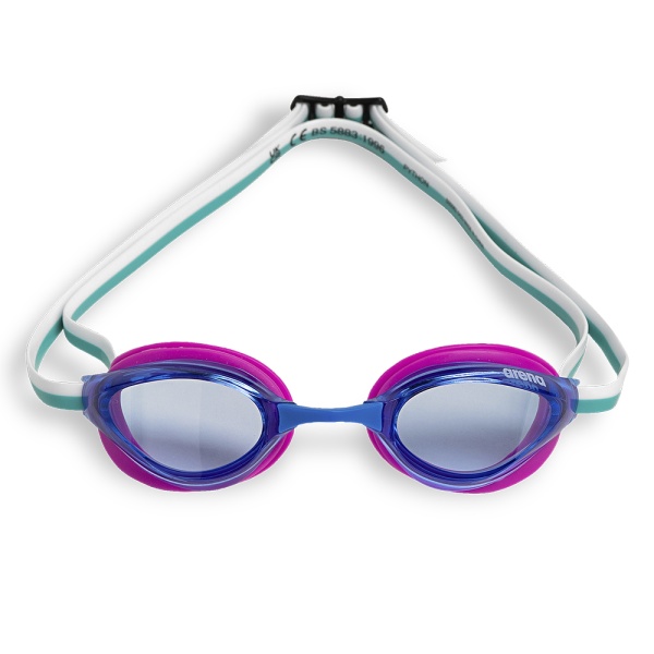 Очки для плавания Arena Python 1E762-117, синие линзы, белый/бирюзовый/розовый