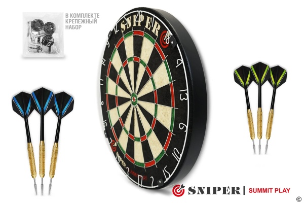 Дартс Sniper Summit Play SSP-17BG, диам. 17", дротики 6 шт.