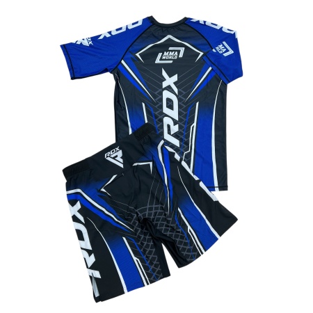 Рашгард 2 в 1 для MMA RDX MMA World 8506, футболка/шорты, синий