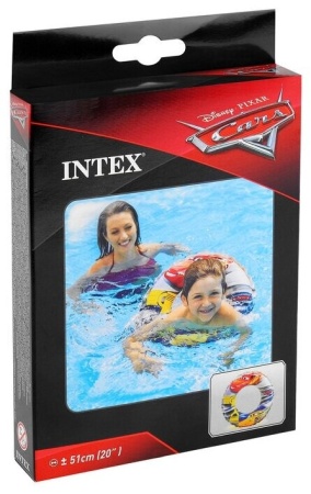 Круг надувной детский Intex Disney Cars 58260, диам. 51 см, от 3 до 6 лет, цветной