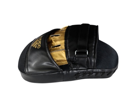 Лапы для бокса Adidas adiSBAC01 Training Curved Focus Mitt Short, черный/золотой