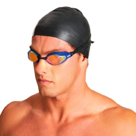 Очки для плавания Arena Air-Speed Mirror 003151-203, желтые линзы, синий/черный