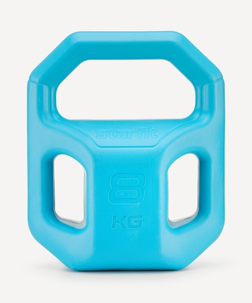 Гиря пластиковая BaseFit DB-505, 8 кг, синий