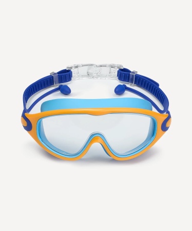 Очки-маска для плавания с берушами 25Degrees Fusion Navy/Blue/Orange 25D25001, детский, синий/оранж