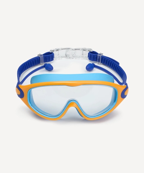 Очки-маска для плавания с берушами 25Degrees Fusion Navy/Blue/Orange 25D25001, детский, синий/оранж