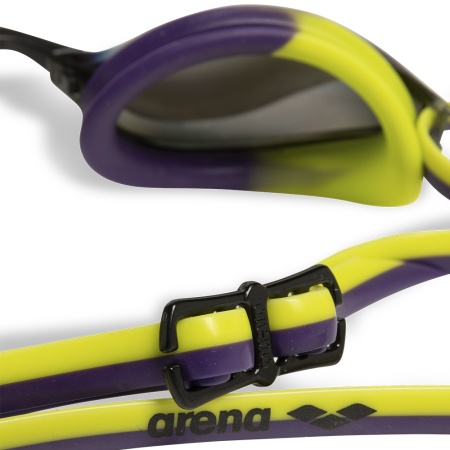 Очки для плавания Arena Python Mirror 1E763-122, фиолетовые линзы, желтый/фиолетовый