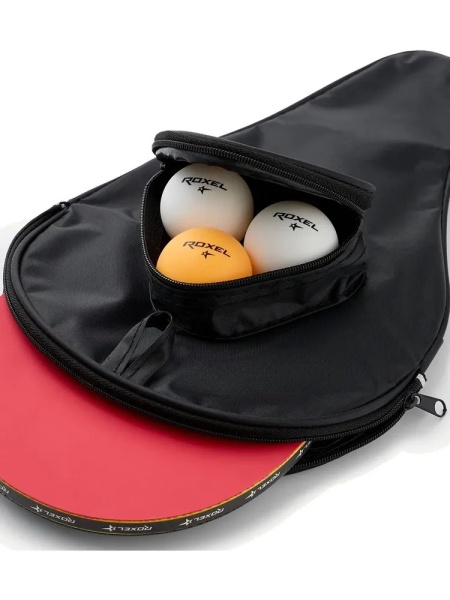 Набор для настольного тенниса Roxel Hobby Progress (ЦБ-00004521), 1 ракетка, 3 шарика, чехол