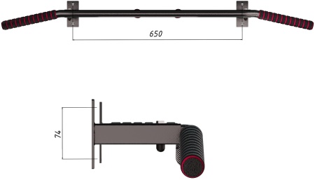 Турник наддверный Уралспорт, до 200 кг