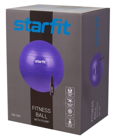 Фитбол StarFit GB-109, 85 см, антивзрыв, с насосом, темно-синий