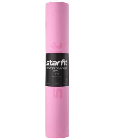 Коврик для йоги StarFit FM-201, ТПЭ, 4 мм, разм. 183 x 61 см, розовый/фиолетовый