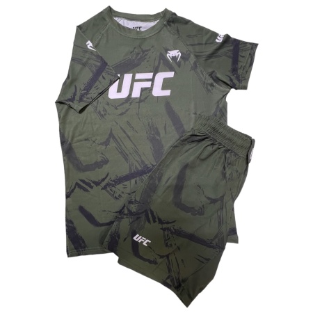 Рашгард 2 в 1 для MMA Venum UFC 15-9004, футболка/шорты, хаки, разм. 176